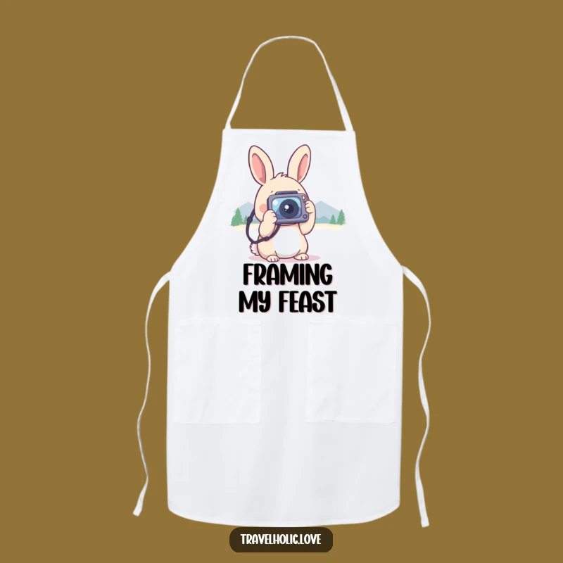 Funny Kawaii Rabbit Camera Mountains Apron Photographer Kitchen Wear