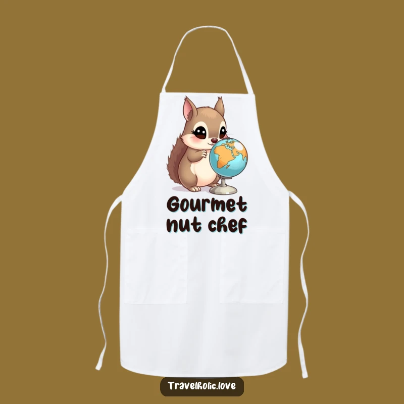 Funny Squirrel Globe Apron: Explorer Chef Wear, Practical Funny Gift