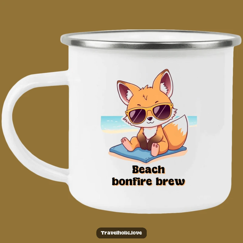 Funny Kawaii Fox Sunglasses Beach Camping Mug Durable Vacation Gift