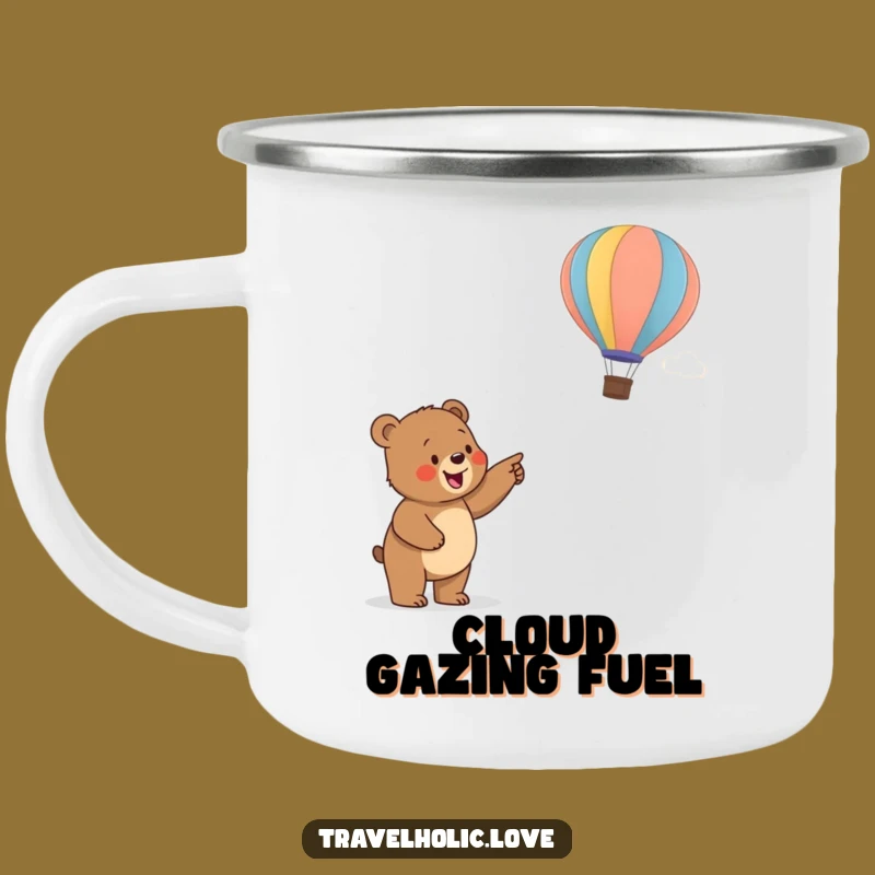 Funny Bear Cub Balloon Camping Mug: Your Adventure Companion