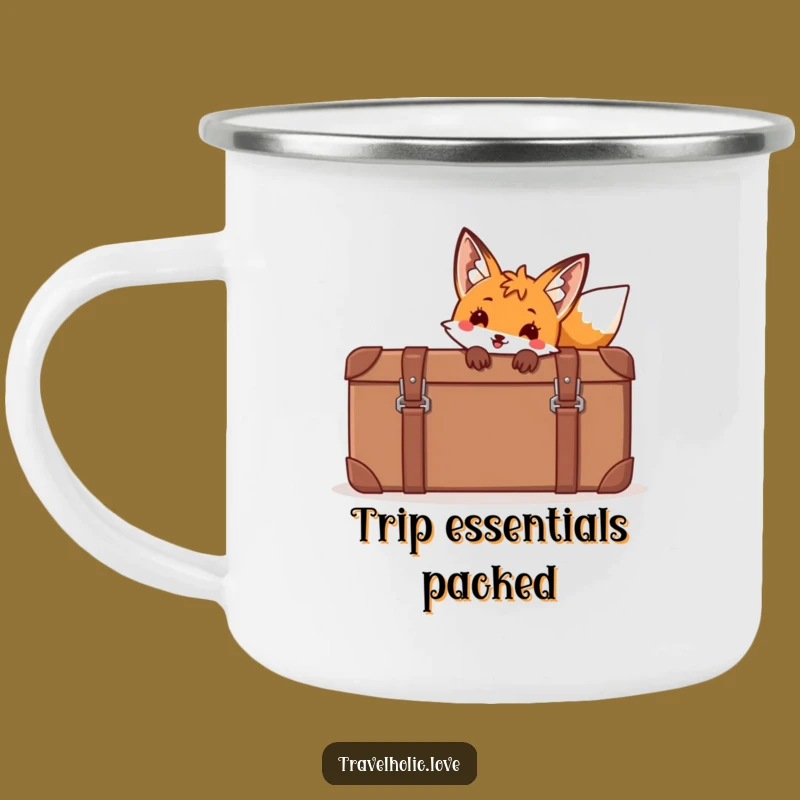Funny Fox Suitcase Camping Mug - Adventure Fuel & Hilarious Travel Drinkware