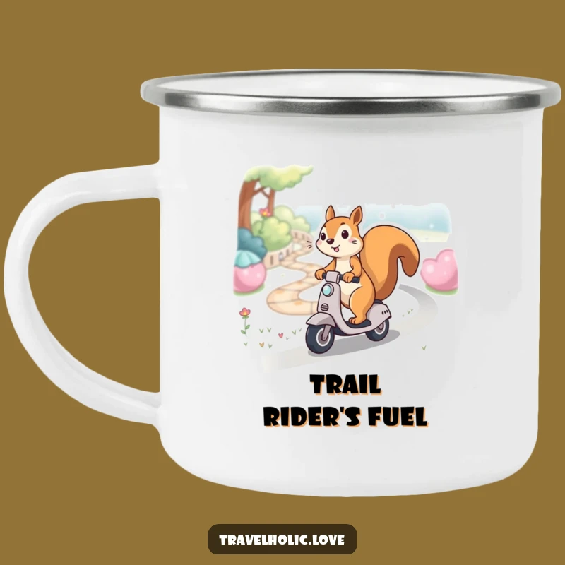 Funny Kawaii Squirrel Scooter Path Camping Mug Durable Playful Gift