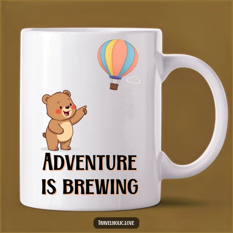 Funny Bear Cub Balloon Mug: A Joyful Adventure for Your Coffee