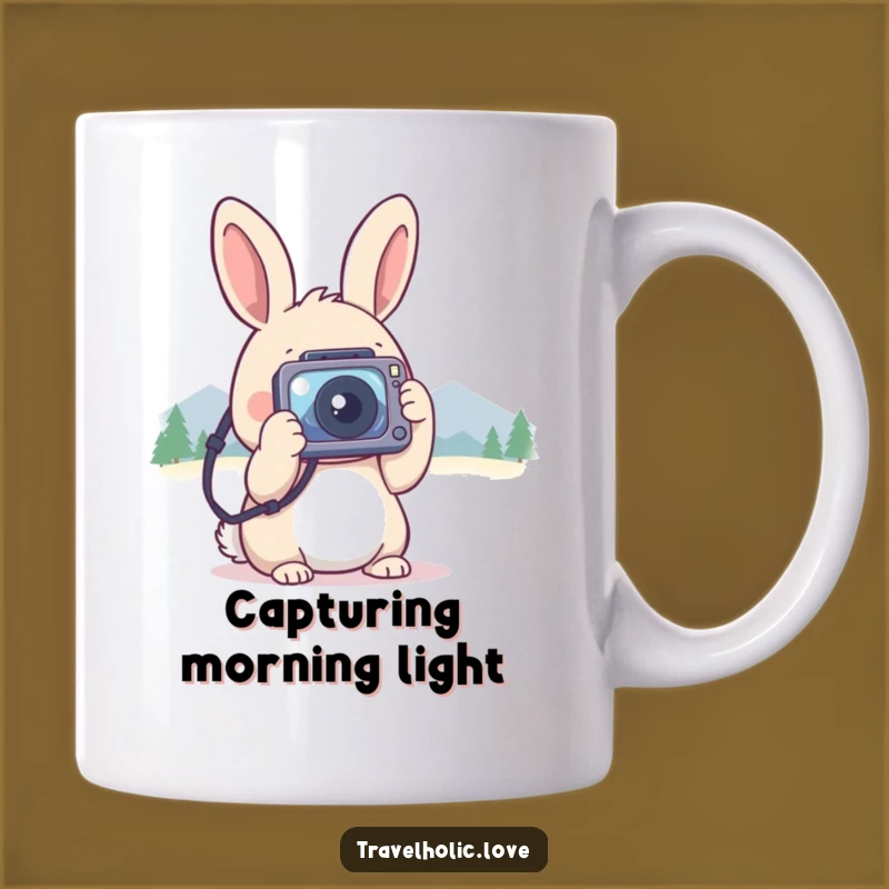 Funny Kawaii Rabbit Camera Mountains Mug Photographer Gift