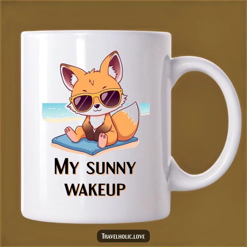 Funny Kawaii Fox Sunglasses Beach Mug Relaxed Vibes Gift