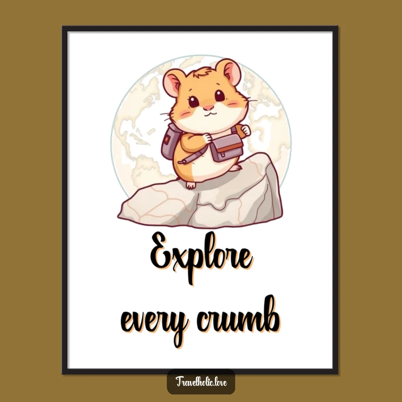 Funny Hamster Map Digital Art: Instant Adventure for Your Walls