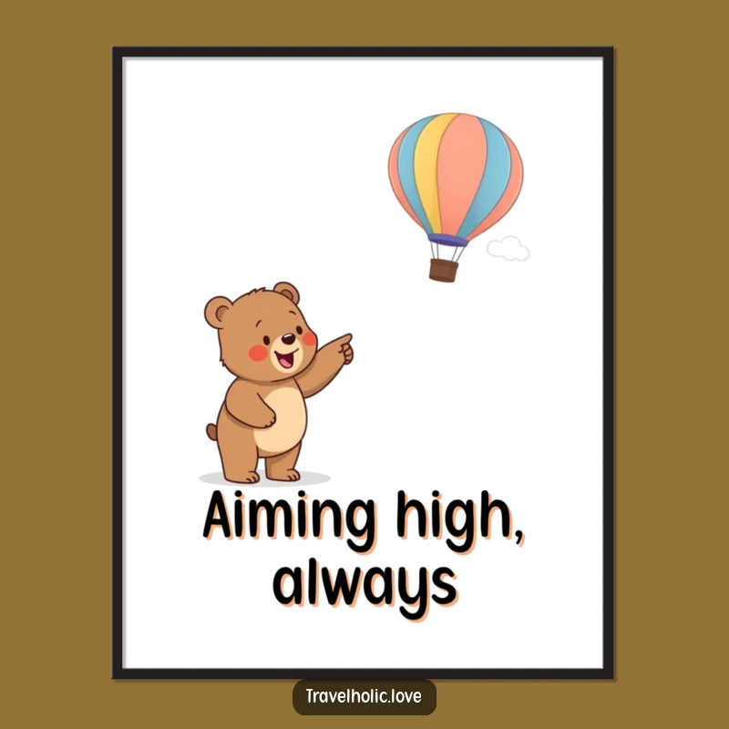 Funny Bear Cub Balloon Digital Art: Instant Inspiration for Your Walls