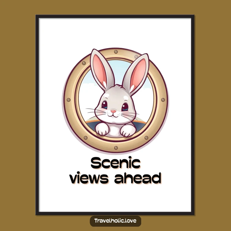 Funny Bunny Airplane Digital Art: Instant Whimsy for Your Walls