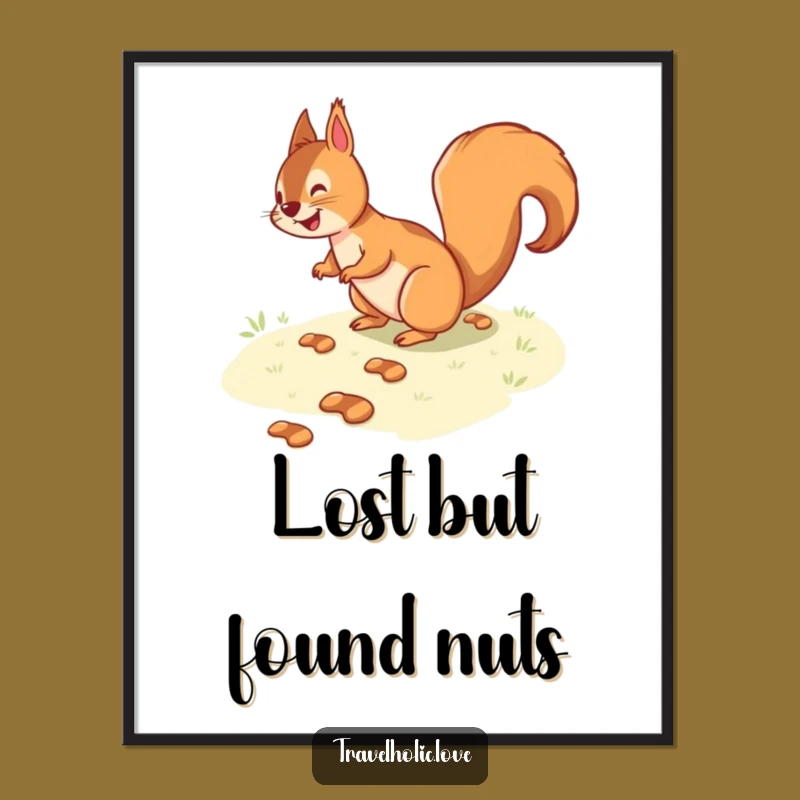 Funny Squirrel Path Digital Art: Instant Whimsy for Your Walls