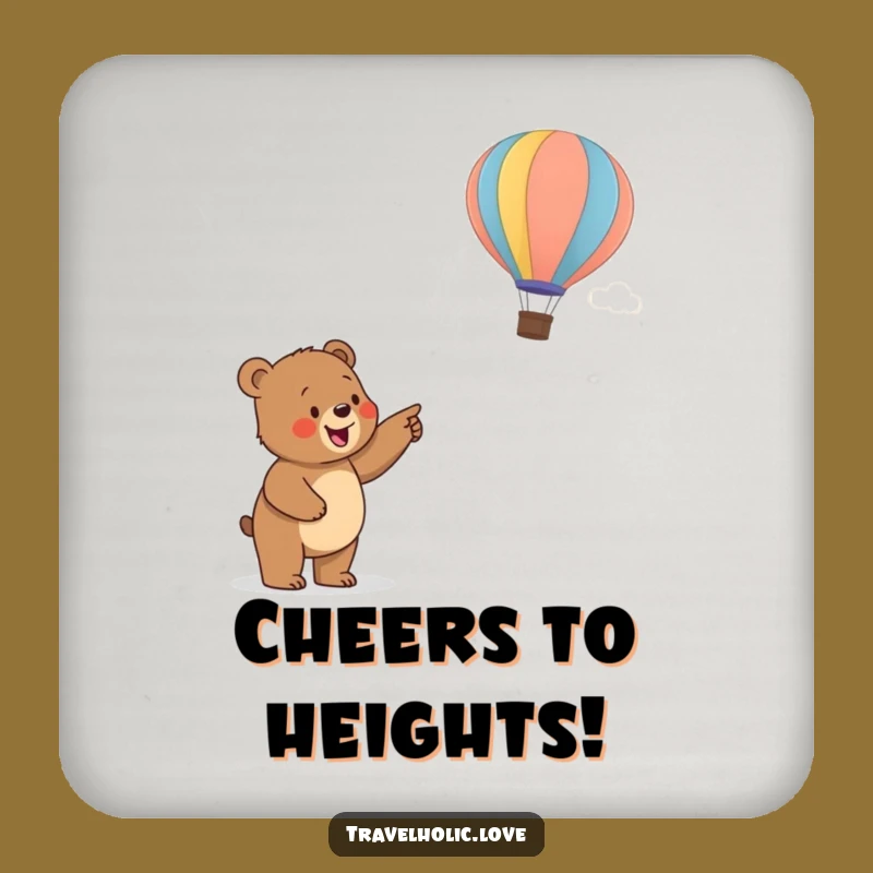 Funny Bear Cub Balloon Coaster Set: Protect Surfaces with Joyful Charm