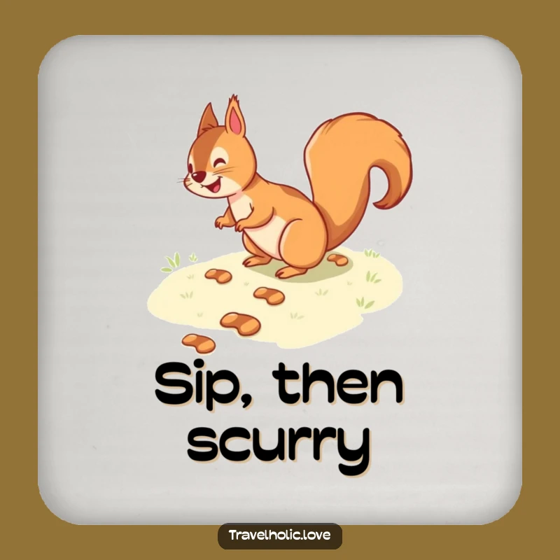 Funny Squirrel Path Coaster Set: Protect Surfaces with Woodland Whimsy