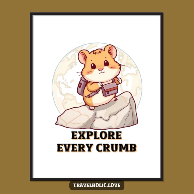 Funny Hamster Map Poster: Inspiring Art for Your Adventurous Walls