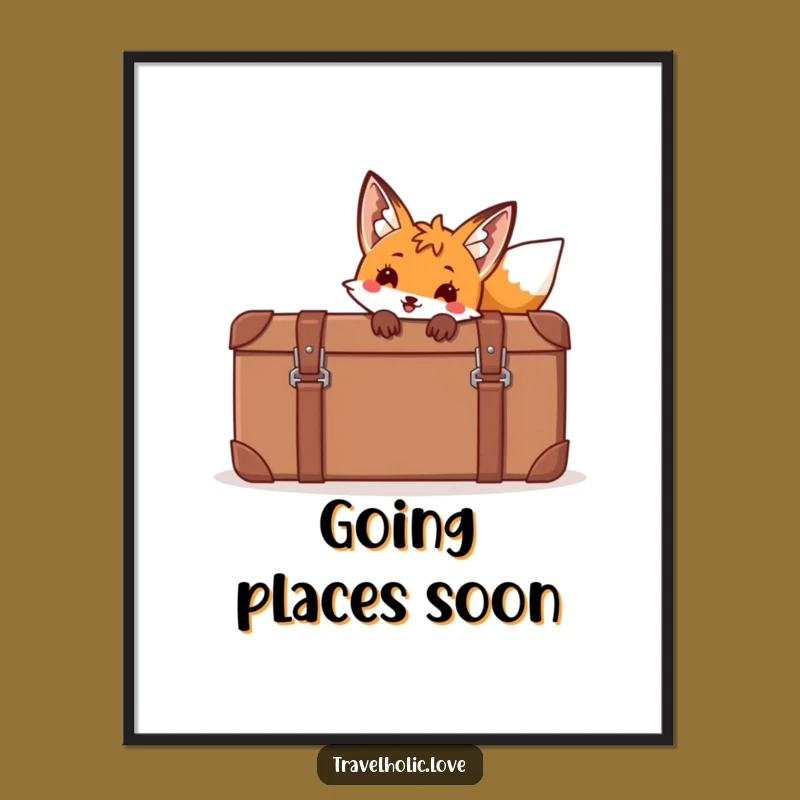 Funny Fox Suitcase Poster - Hilarious Art Print for Adventurous Souls
