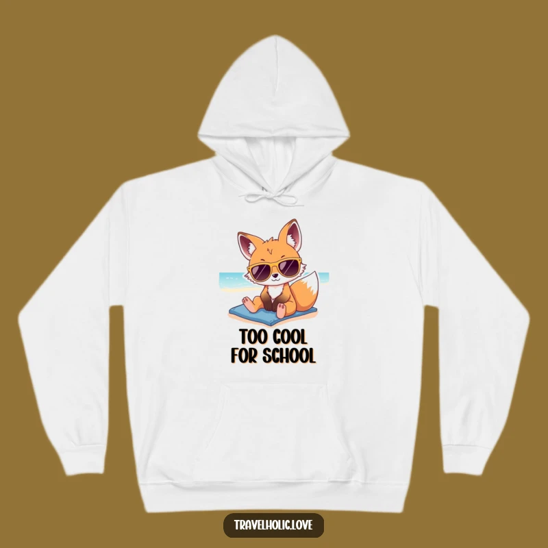 Funny Kawaii Fox Sunglasses Beach Hoodie Cozy Relaxed Gift
