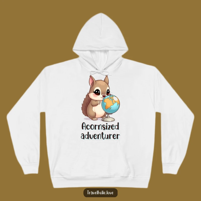 Funny Squirrel Globe Hoodie: Cozy Explorer Sweatshirt, Intriguing Funny Gift