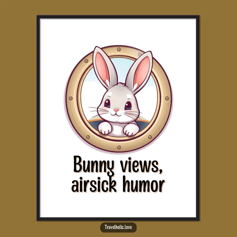 Funny Free Printable Bunny Plane Art Downloadable Decor Adventure Gift