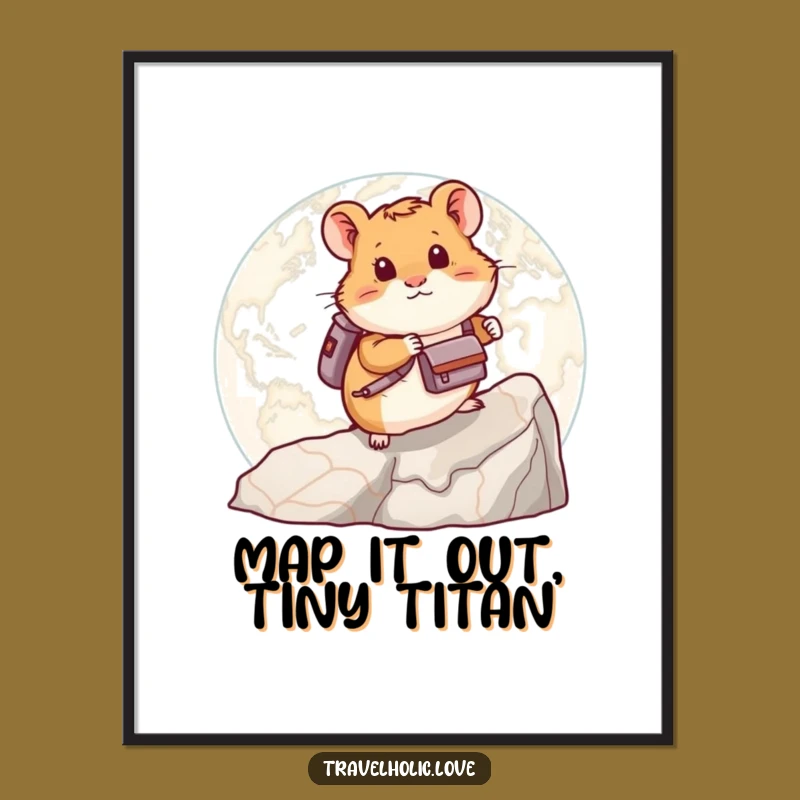 Funny Free Printable Hamster Map Art Downloadable Decor Adventure Gift