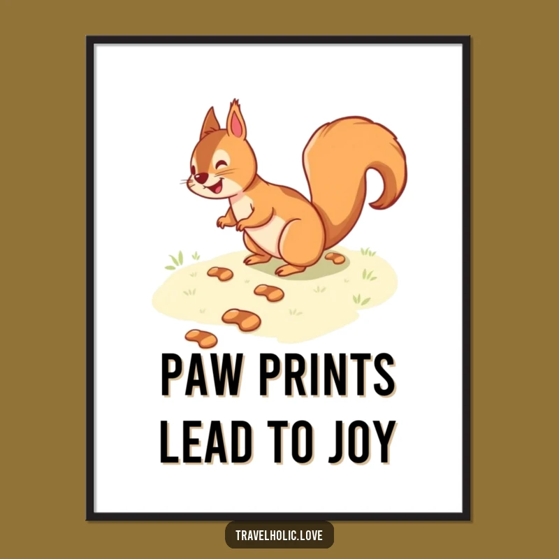 Funny Free Printable Squirrel Path Art Downloadable Decor Playful Gift