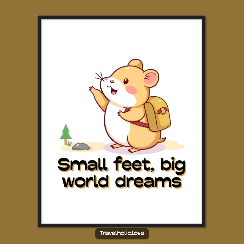 Free Printable Hamster Mountain Wall Art funny downloadable gift for wanderlust decor
