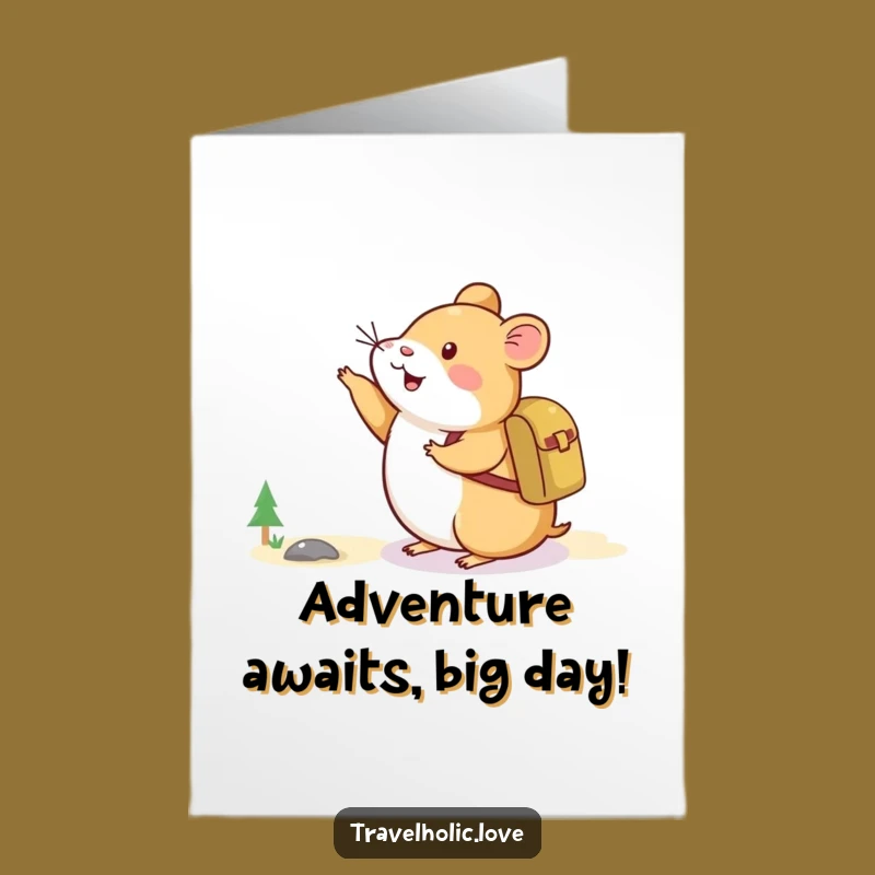 Free Printable Hamster Mountain Birthday Card funny downloadable gift for adventurers