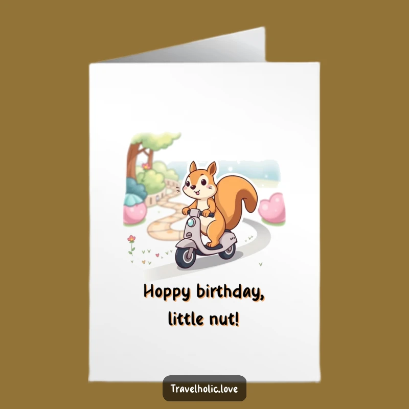 Free Printable Birthday Card: Squirrel Scooter Fun for a Speedy Celebration!