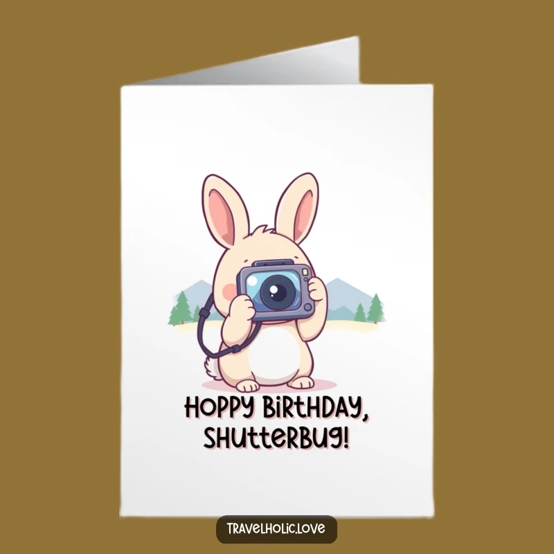 Free Printable Birthday Card: Rabbit Photographer Capturing Joyful Birthday Moments