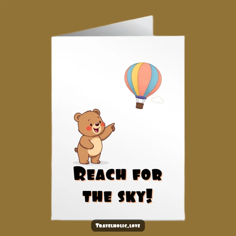 Free Printable Bear Hot Air Balloon Birthday Card Funny Downloadable Joyful Gift