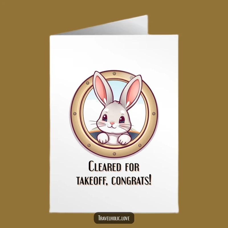 Free Printable Bunny Airplane Congrats Card Funny Downloadable Gift