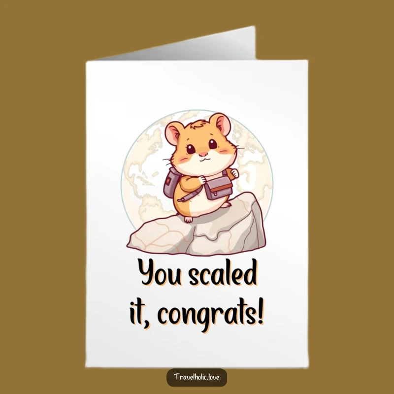 Free Printable Hamster Backpack Congrats Card Funny Downloadable Gift
