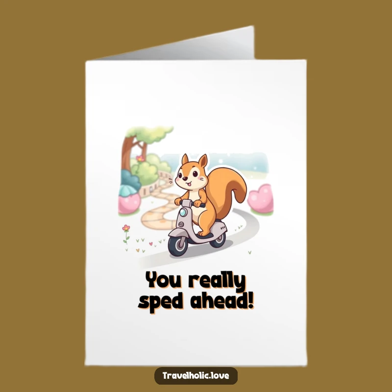 Free Printable Congrats Card: Squirrel's Scooter Dash for Your Success!