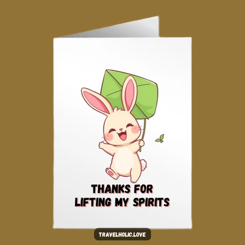 Free Printable Bunny Kite Thank You Card funny downloadable gift for lifting spirits