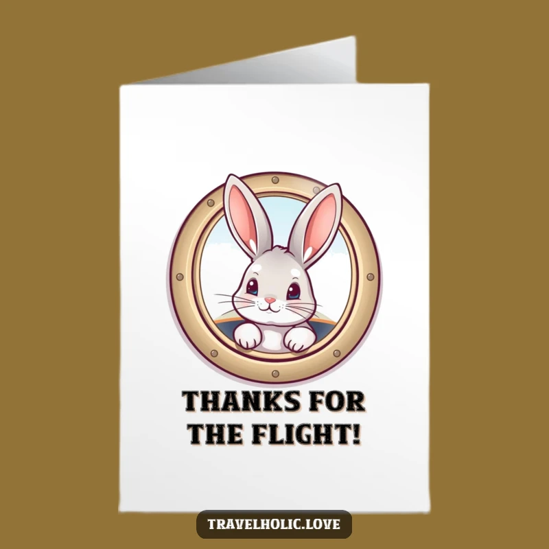Free Printable Bunny Plane Thank You Card Funny Downloadable Gift
