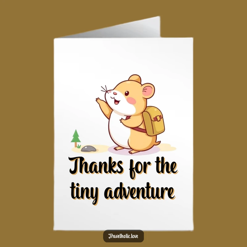 Free Printable Hamster Mountain Thank You Card funny downloadable gift for a great journey
