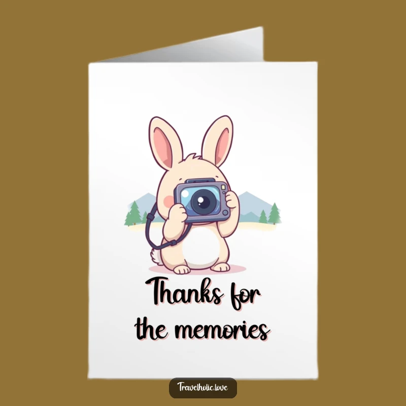 Free Printable Thank You Card: Rabbit's Photo Memories of Your Kindness