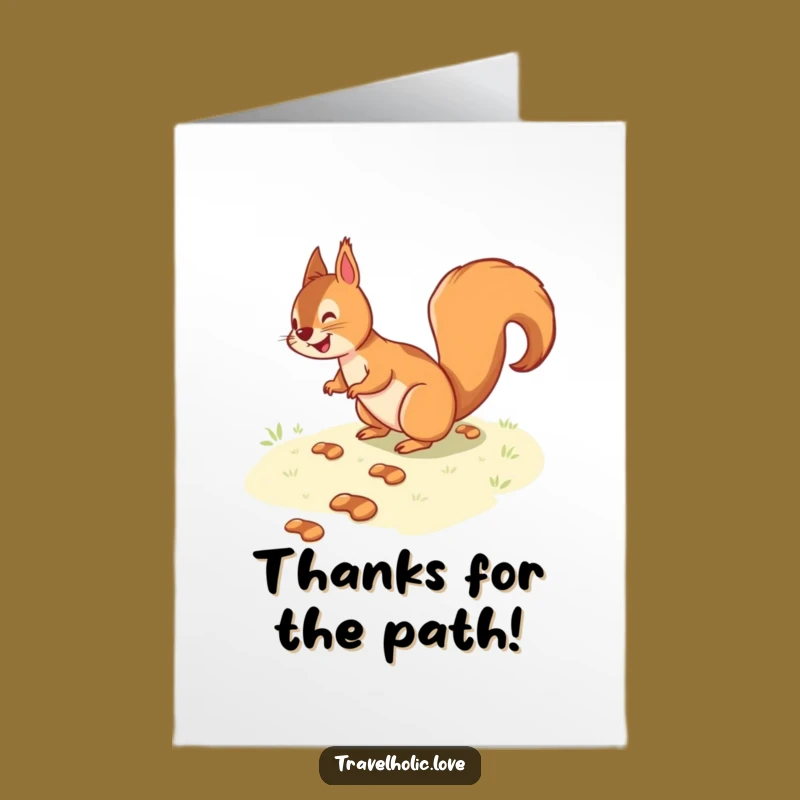 Free Printable Squirrel Footprints Thank You Card Funny Downloadable Gift