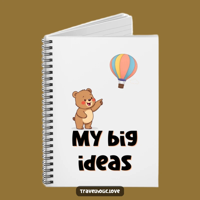 Funny Bear Cub Balloon Notebook: Jot Down Adventures with Optimism