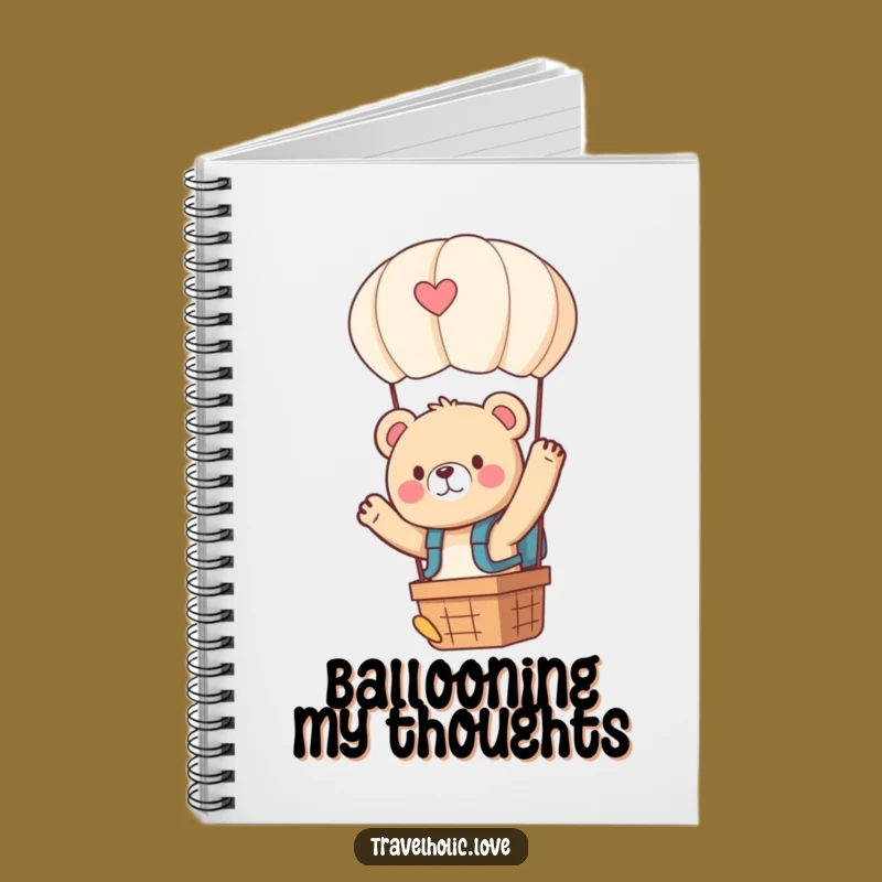 Funny Kawaii Bear Balloon Backpack Notebook Adventure Stationery Gift