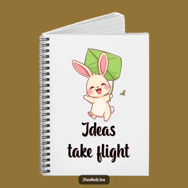 Funny Bunny Kite Notebook: Rabbit Leaf Journal, Whimsical Funny Gift
