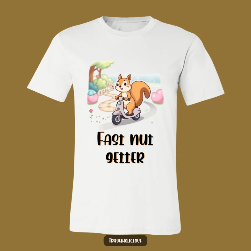 Funny Kawaii Squirrel Scooter Path T-Shirt Playful Apparel Gift