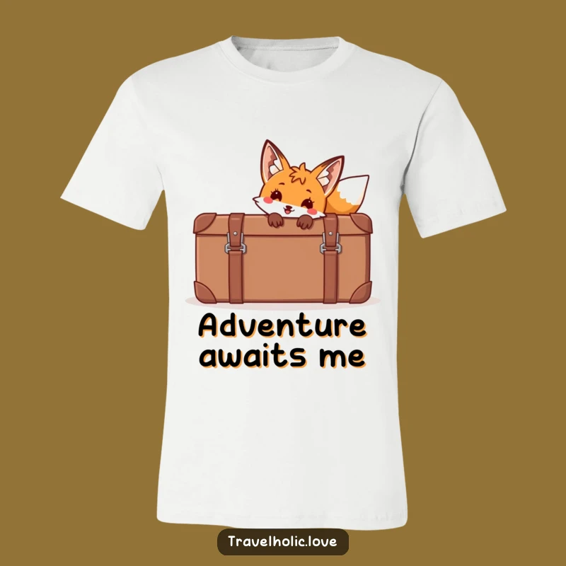 Funny Fox Suitcase T-Shirt - Hilarious Cartoon Animal Tee for Adventurers