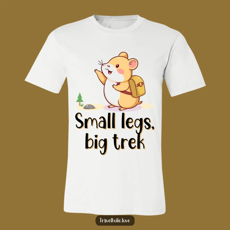 Funny Hamster Adventure T-Shirt: Happy Explorer Pointing Mountaintop Tee, Great Funny Gift
