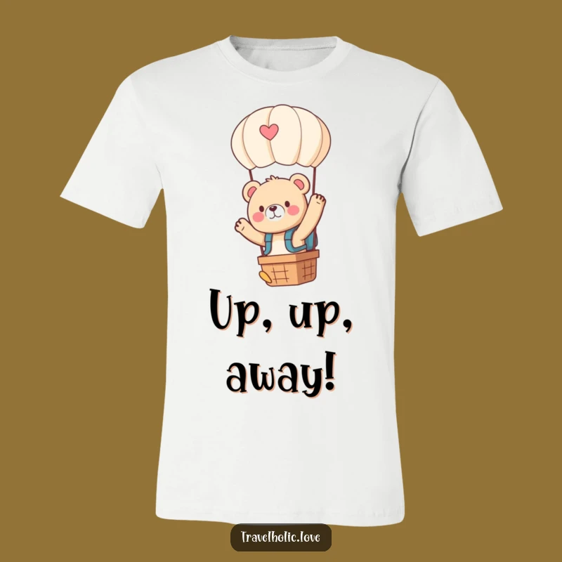 Funny Kawaii Bear Balloon Backpack T-Shirt Adventure Apparel Gift