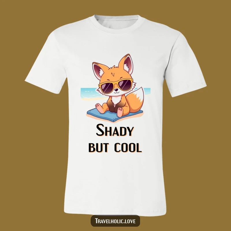 Funny Kawaii Fox Sunglasses Beach T-Shirt Cool Summer Apparel Gift