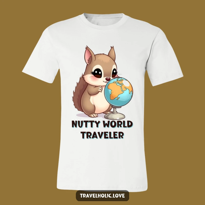 Funny Squirrel Globe T-Shirt: Curious Explorer World Tee, Hilarious Funny Gift